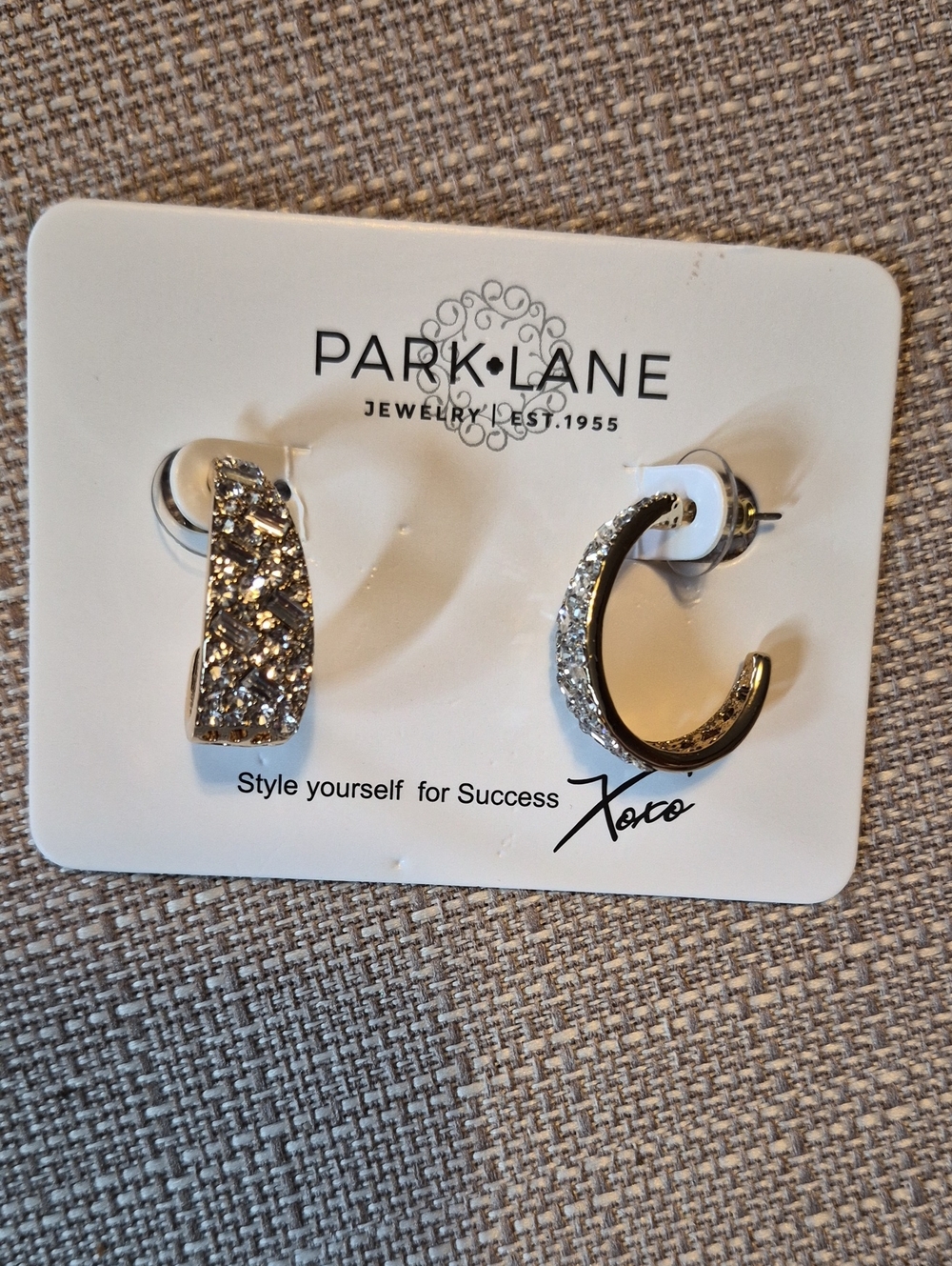 Park Lane Silver Crystal Pave Huggie Earrings